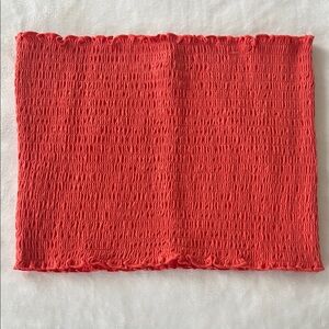 Hollister Vibrant Coral Smocked Top